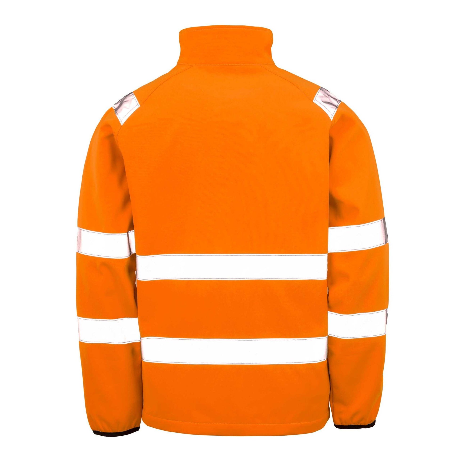 Fluorescent Orange - Back - Result Recycled Unisex Adult Printable Safety Soft Shell Jacket