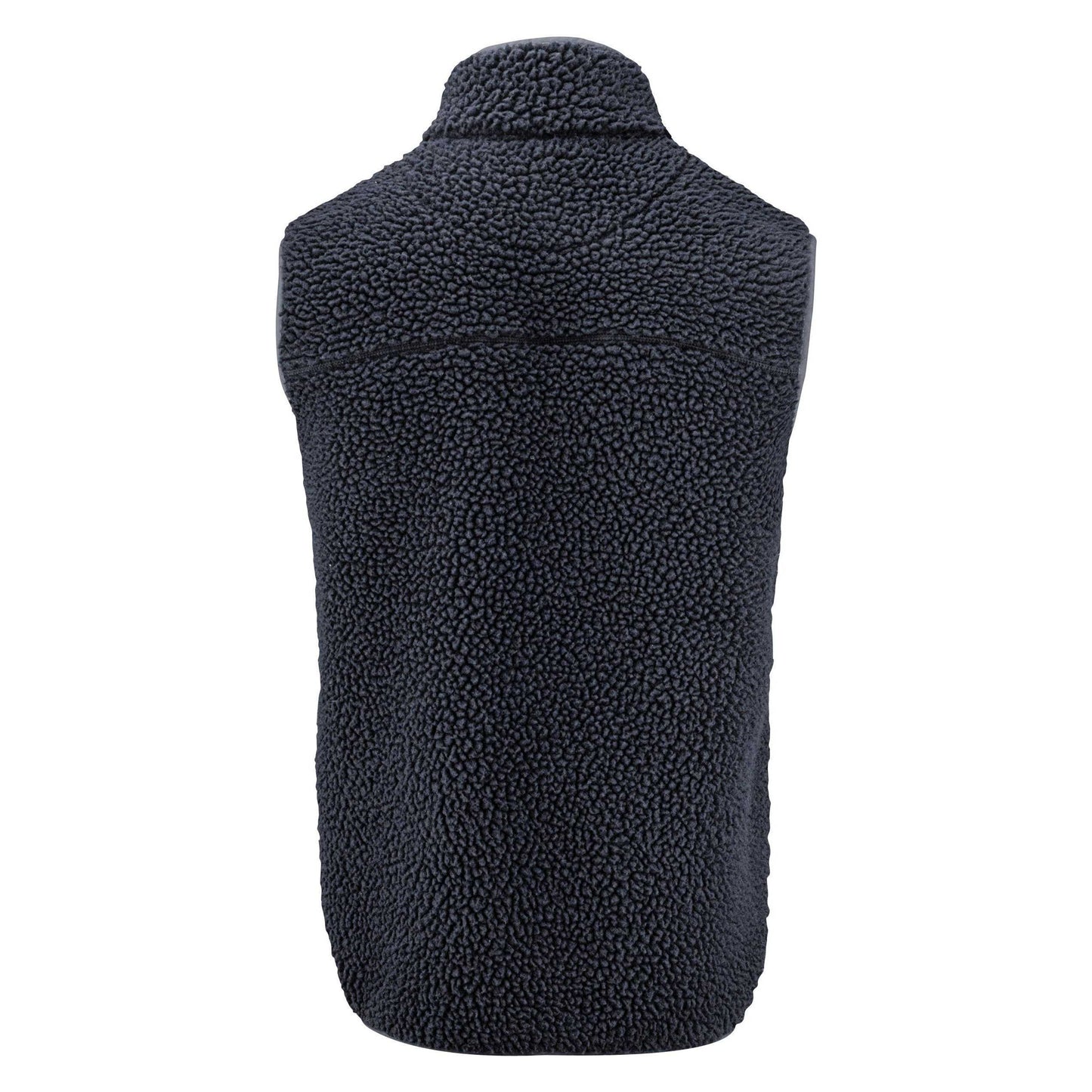 Navy - Back - James Harvest Mens Kingsley Sherpa Fleece Gilet
