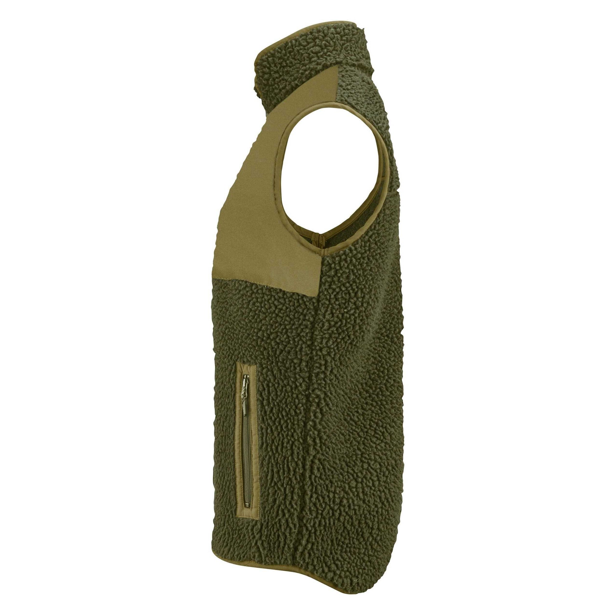 Moss Green - Lifestyle - James Harvest Mens Kingsley Sherpa Fleece Gilet