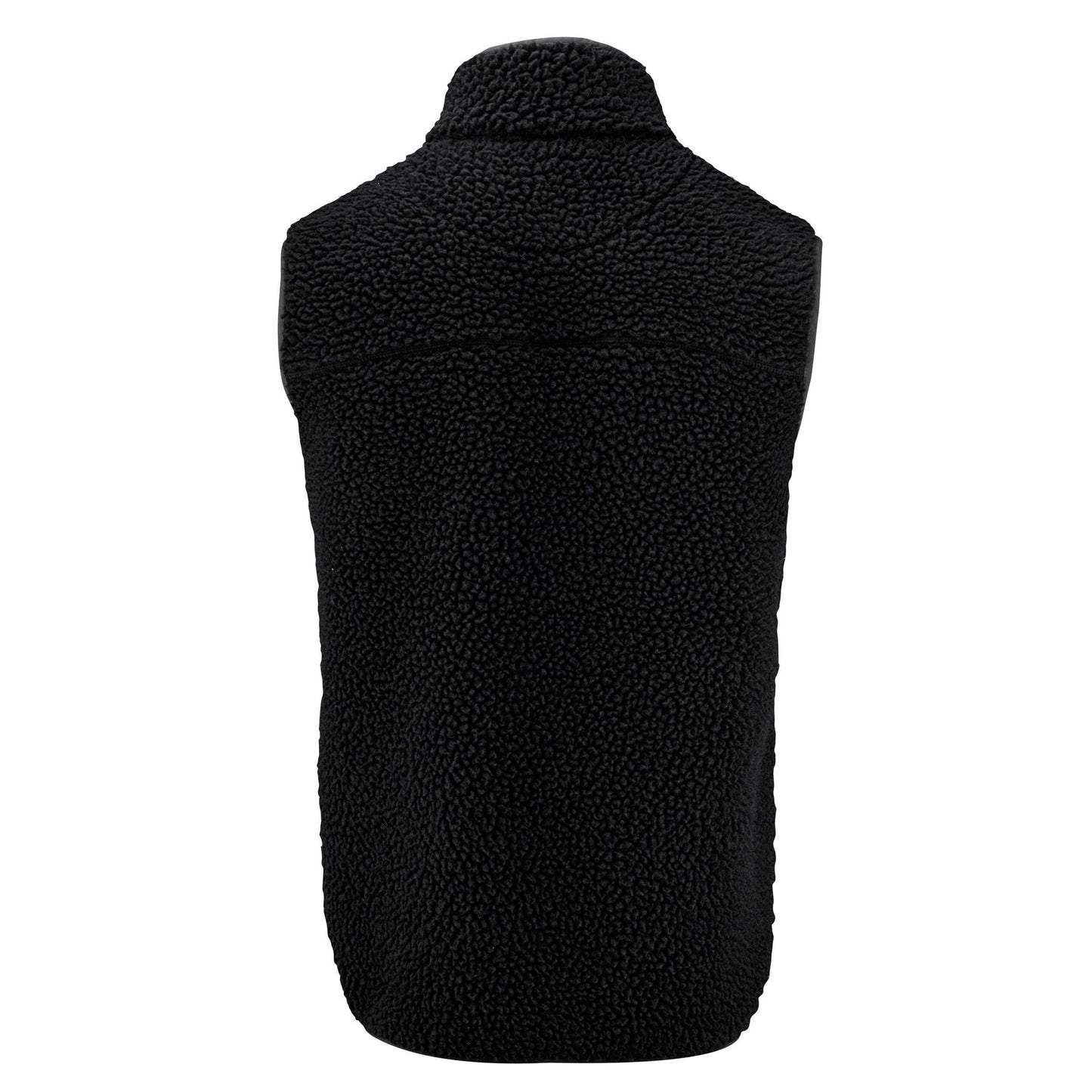 Black - Back - James Harvest Mens Kingsley Sherpa Fleece Gilet