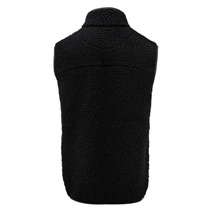 Black - Back - James Harvest Mens Kingsley Sherpa Fleece Gilet