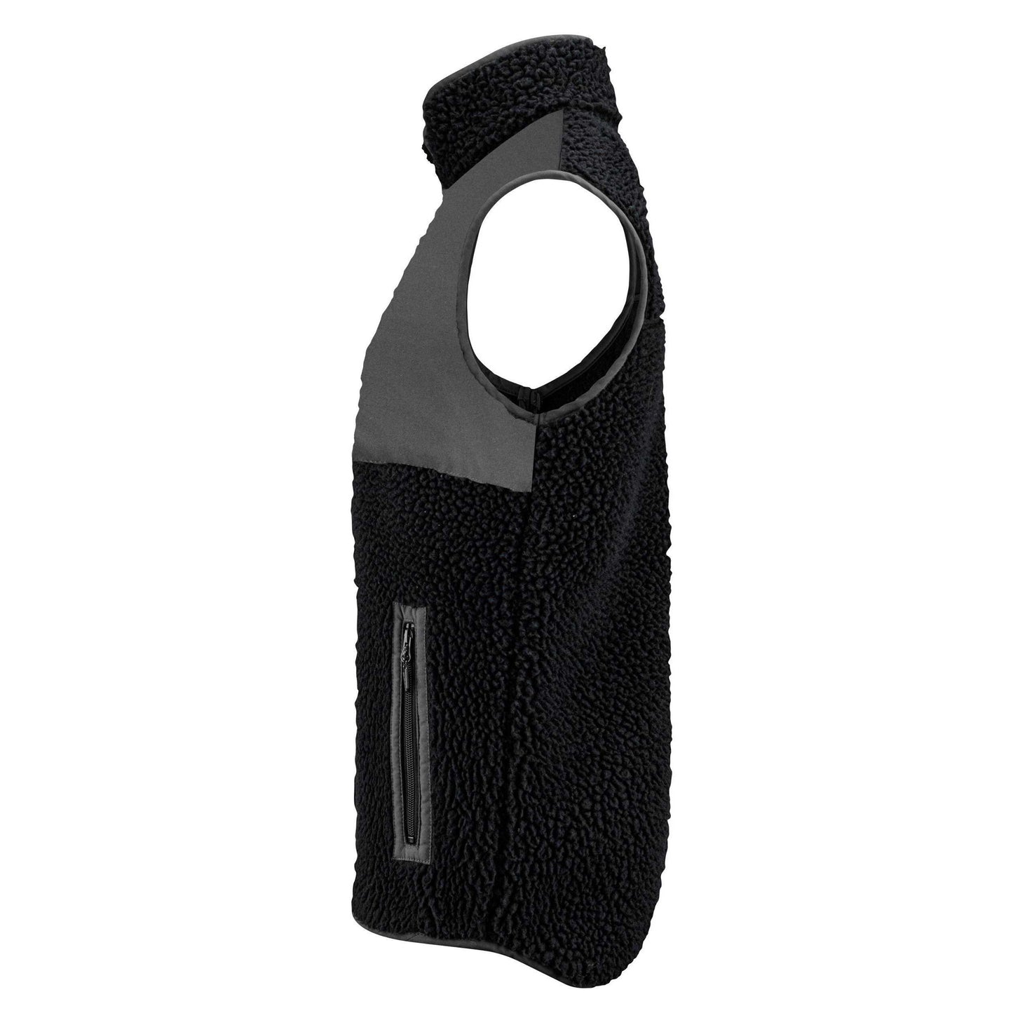 Black - Lifestyle - James Harvest Mens Kingsley Sherpa Fleece Gilet