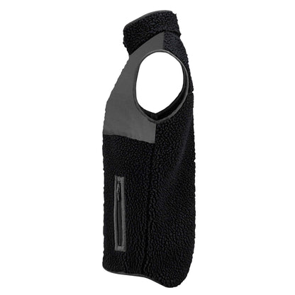 Black - Lifestyle - James Harvest Mens Kingsley Sherpa Fleece Gilet