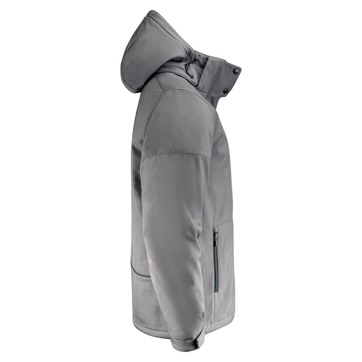 Steel Grey - Side - Printer Mens Overlanding Soft Shell Jacket