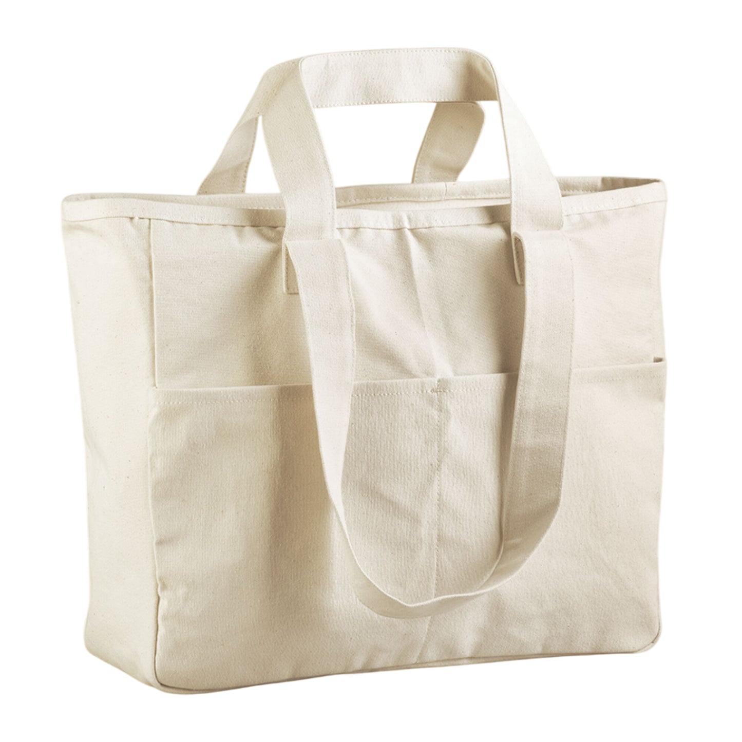 Natural - Back - Westford Mill Cargo Pocket Tote Bag