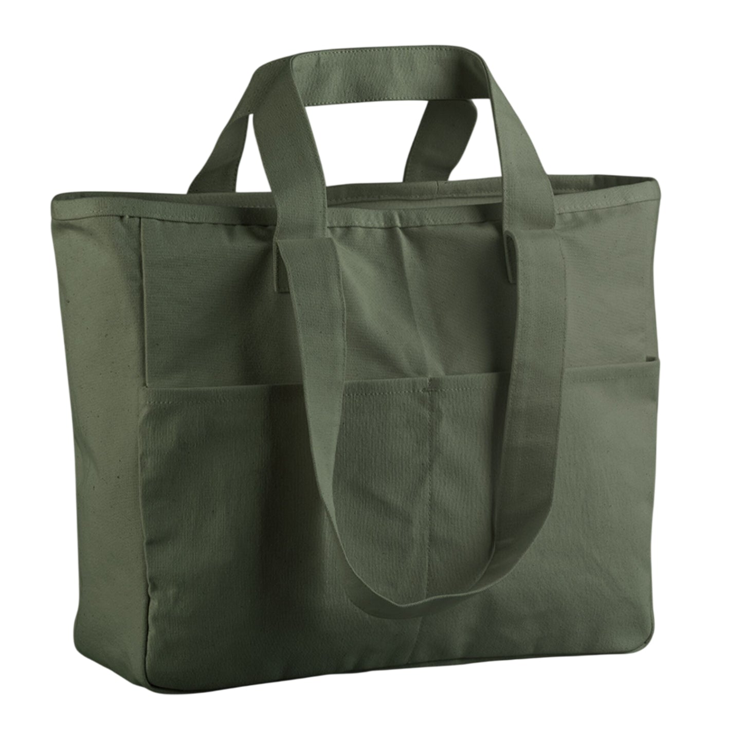 Olive Green - Back - Westford Mill Cargo Pocket Tote Bag