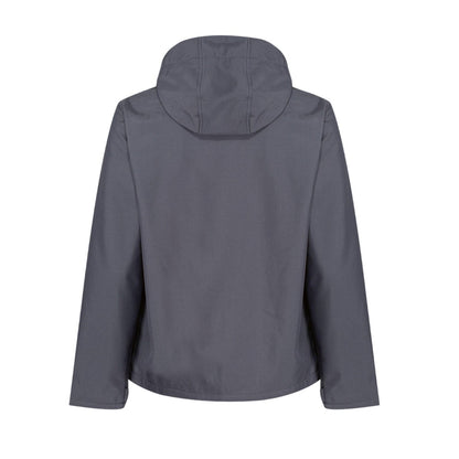 Seal Grey-Black - Back - Regatta Professional Mens Venturer Softshell 3 Layer Hooded Jacket