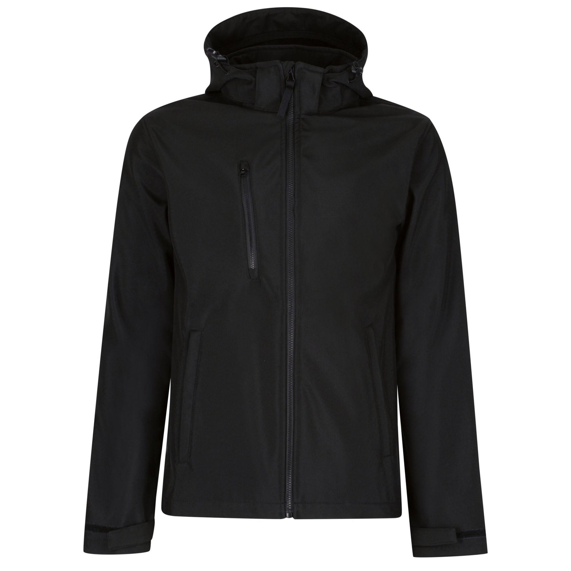 Black - Back - Regatta Professional Mens Venturer Softshell 3 Layer Hooded Jacket