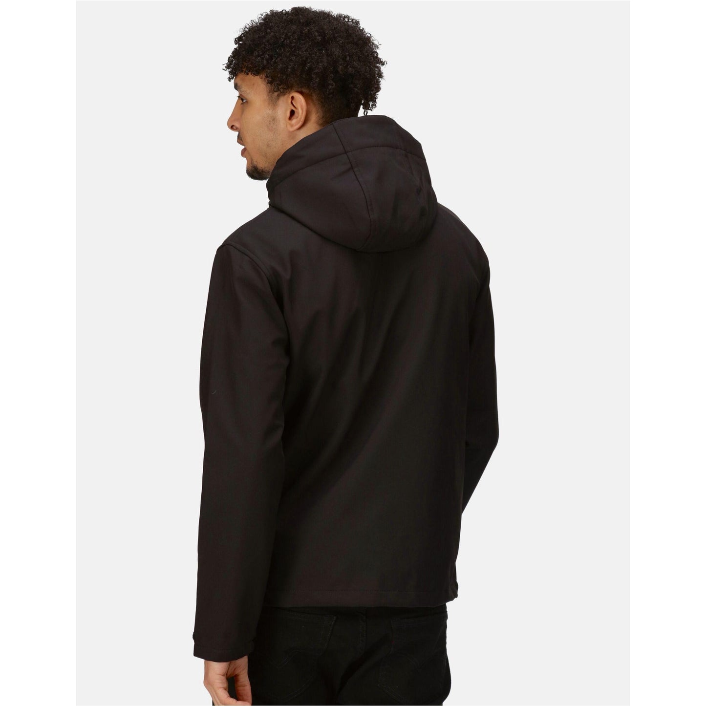 Black - Pack Shot - Regatta Professional Mens Venturer Softshell 3 Layer Hooded Jacket