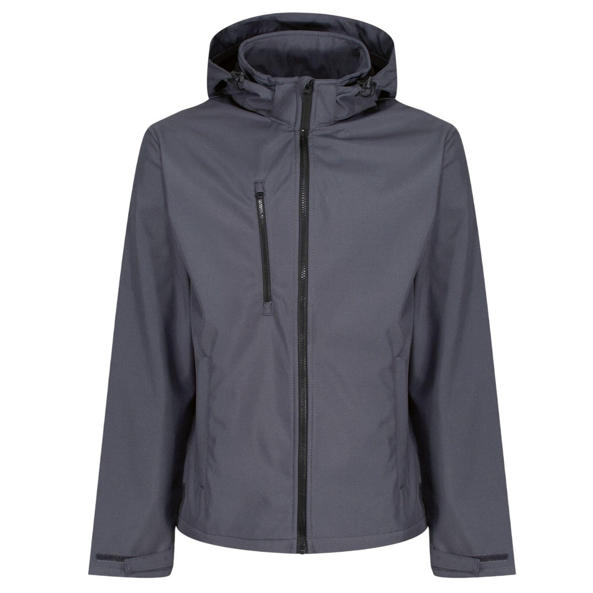 Seal Grey-Black - Front - Regatta Professional Mens Venturer Softshell 3 Layer Hooded Jacket