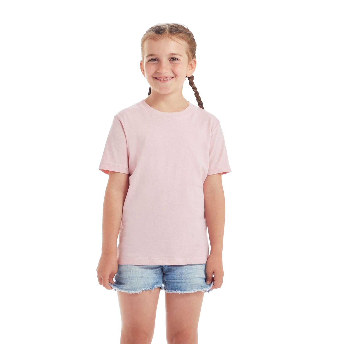 Soft Pink - Back - Mantis Childrens-Kids Essential Organic T-Shirt
