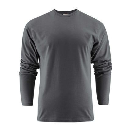 Steel Grey - Front - Printer Mens Heavy Long-Sleeved T-Shirt