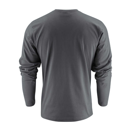 Steel Grey - Back - Printer Mens Heavy Long-Sleeved T-Shirt