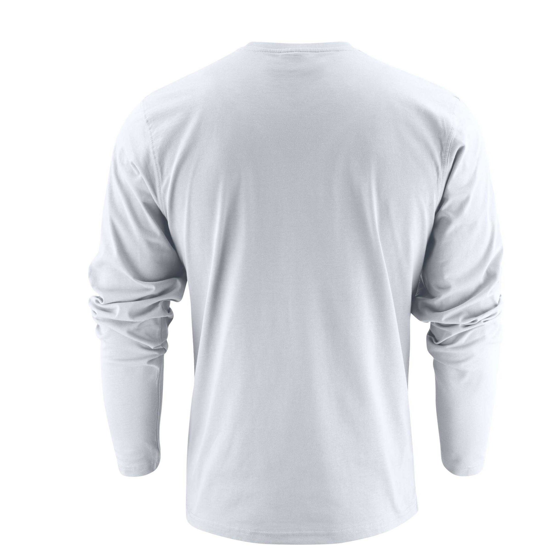 White - Back - Printer Mens Heavy Long-Sleeved T-Shirt