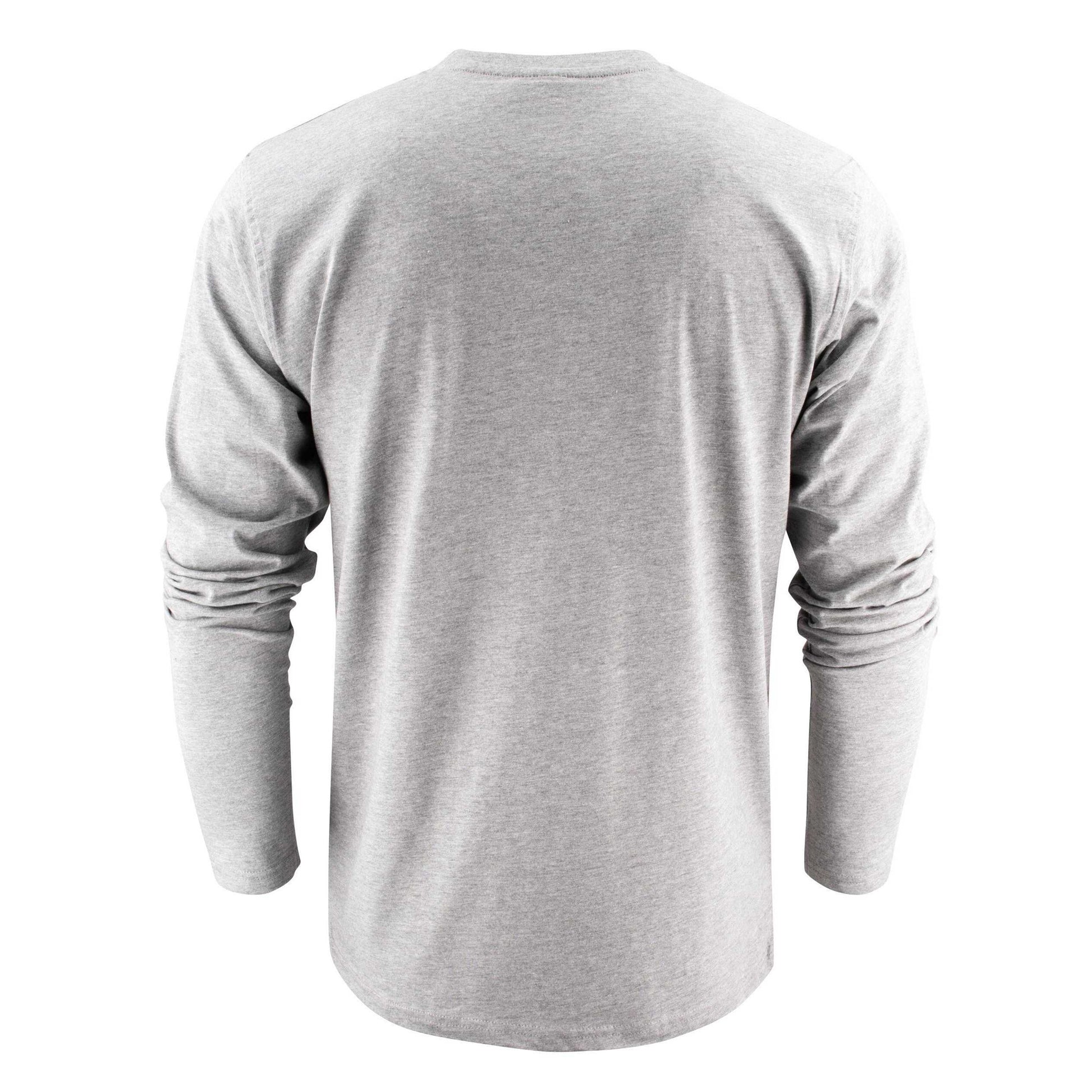 Grey Melange - Back - Printer Mens Heavy Long-Sleeved T-Shirt