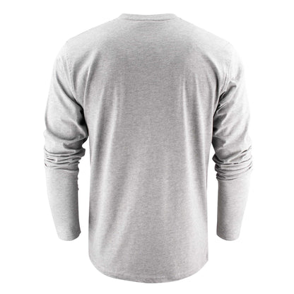 Grey Melange - Back - Printer Mens Heavy Long-Sleeved T-Shirt