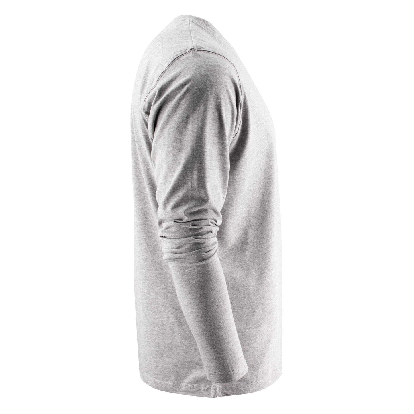 Grey Melange - Side - Printer Mens Heavy Long-Sleeved T-Shirt