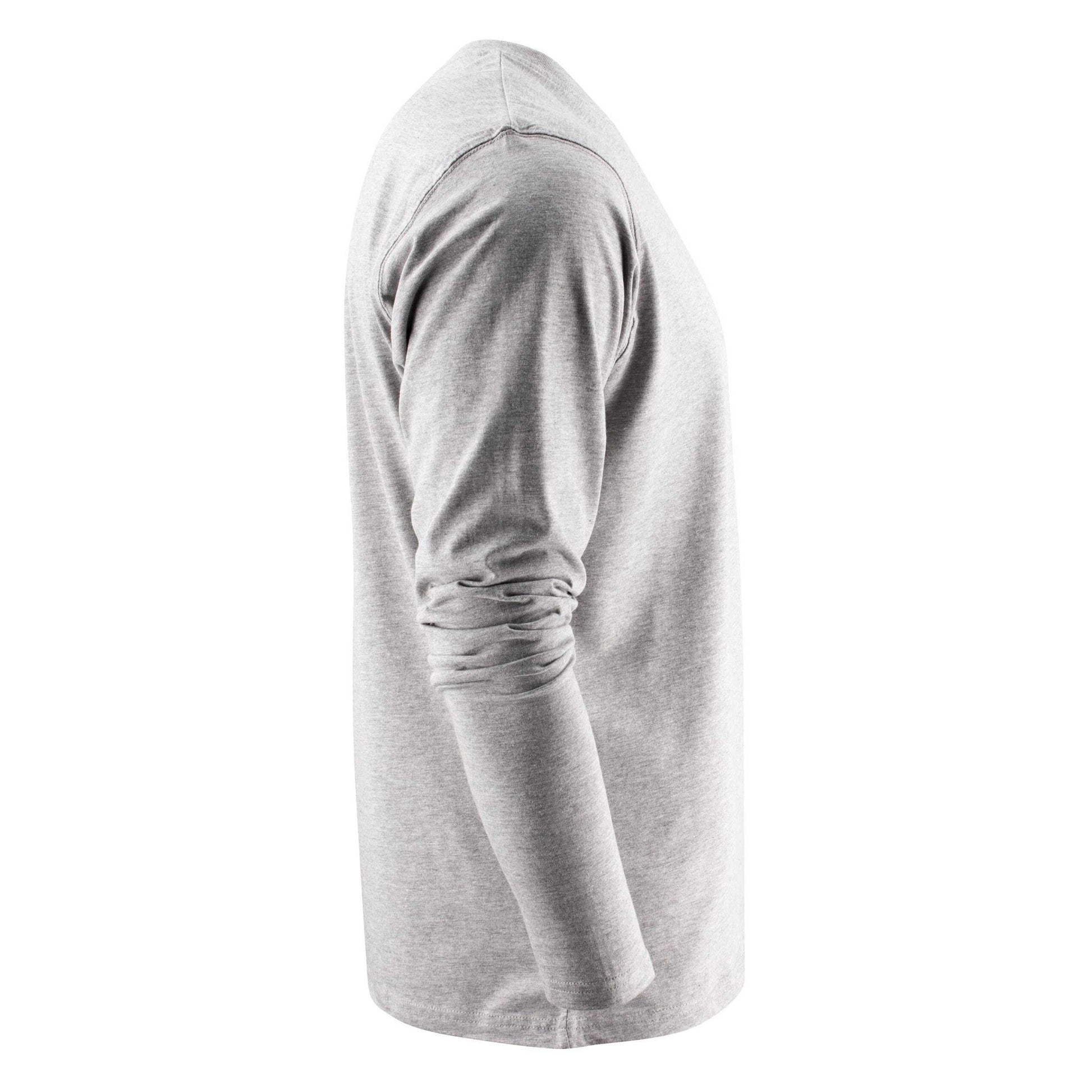 Grey Melange - Side - Printer Mens Heavy Long-Sleeved T-Shirt