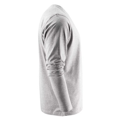 Grey Melange - Side - Printer Mens Heavy Long-Sleeved T-Shirt