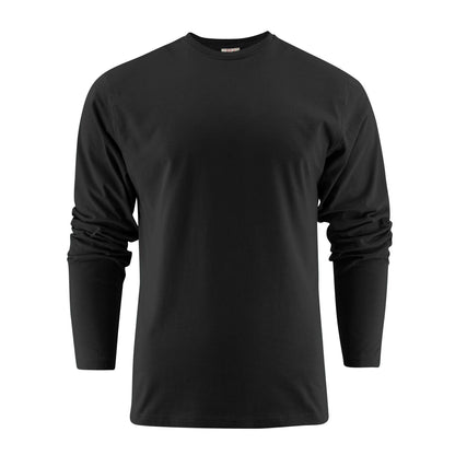 Black - Front - Printer Mens Heavy Long-Sleeved T-Shirt
