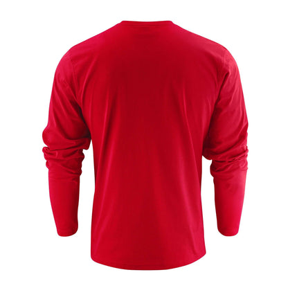 Red - Back - Printer Mens Heavy Long-Sleeved T-Shirt