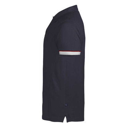 Navy - Side - James Harvest Mens Anderson Pique Polo Shirt