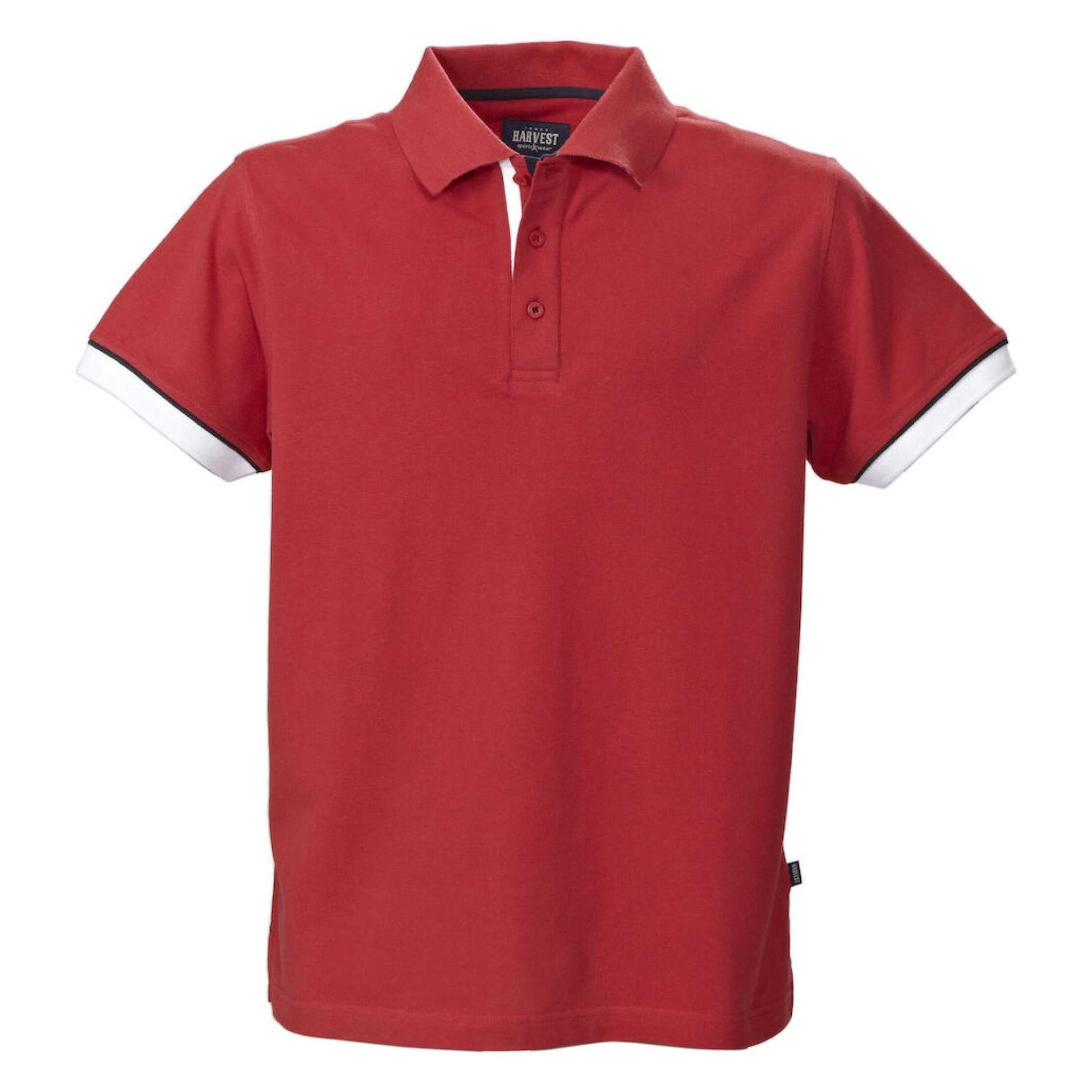 Red - Front - James Harvest Mens Anderson Pique Polo Shirt