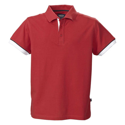 Red - Front - James Harvest Mens Anderson Pique Polo Shirt
