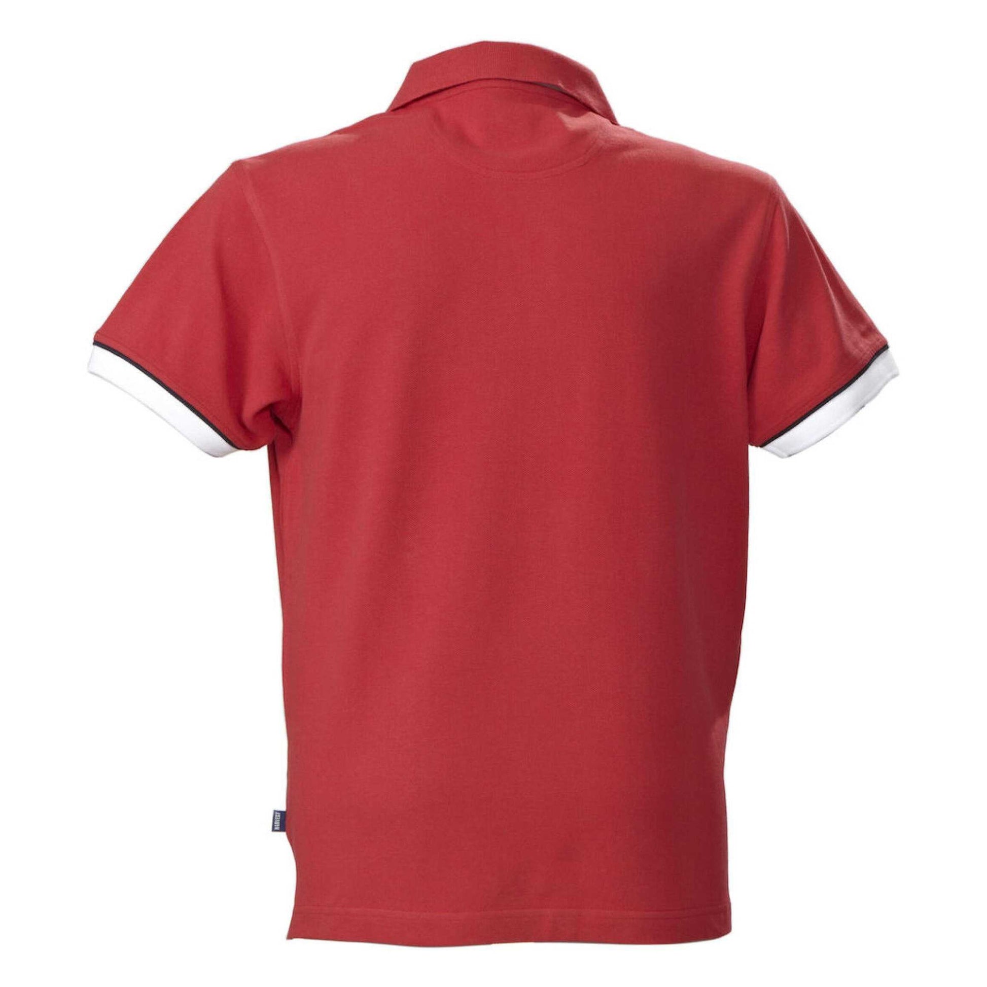 Red - Back - James Harvest Mens Anderson Pique Polo Shirt