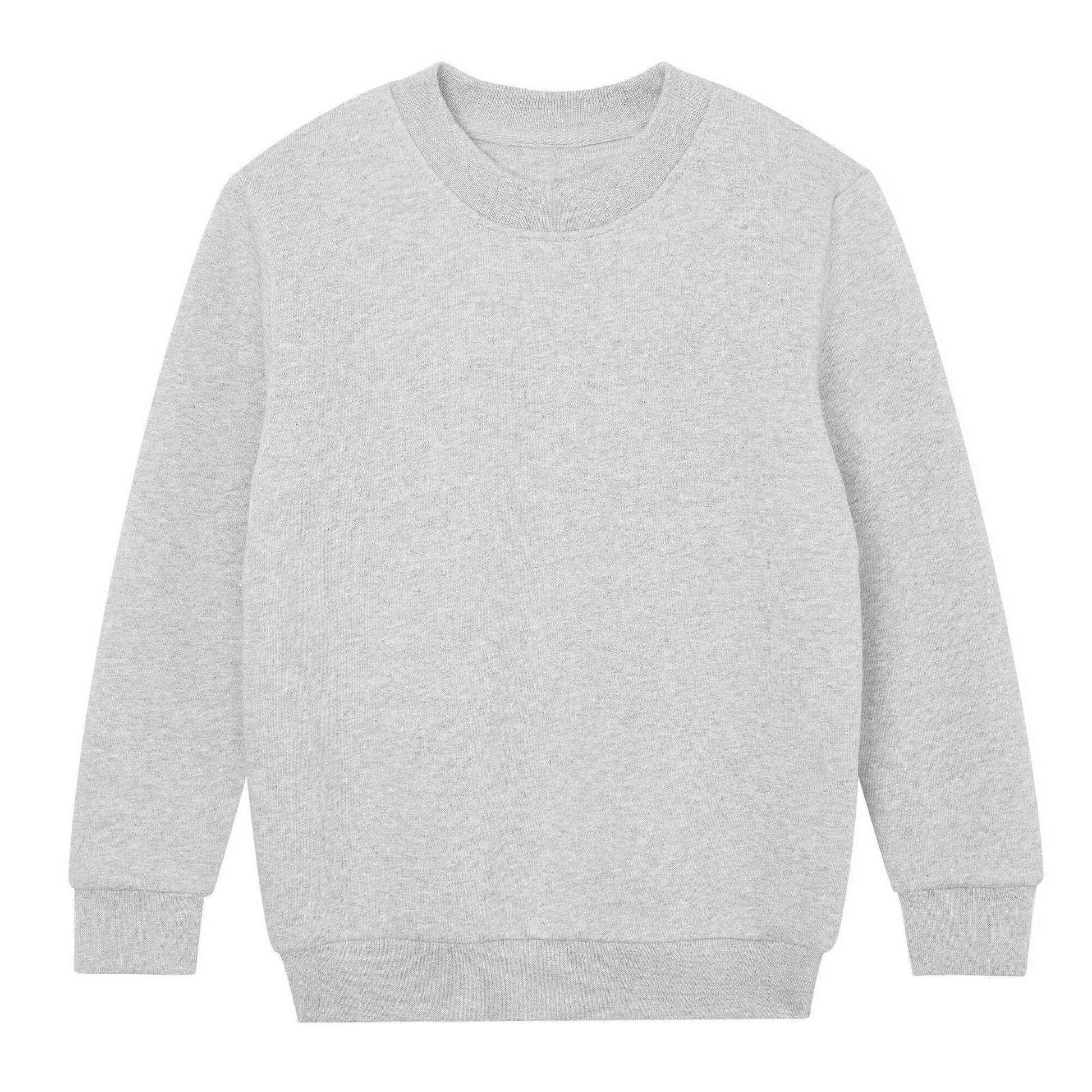 Heather Grey Melange Marl - Front - Mantis Childrens-Kids Essential Organic Sweatshirt