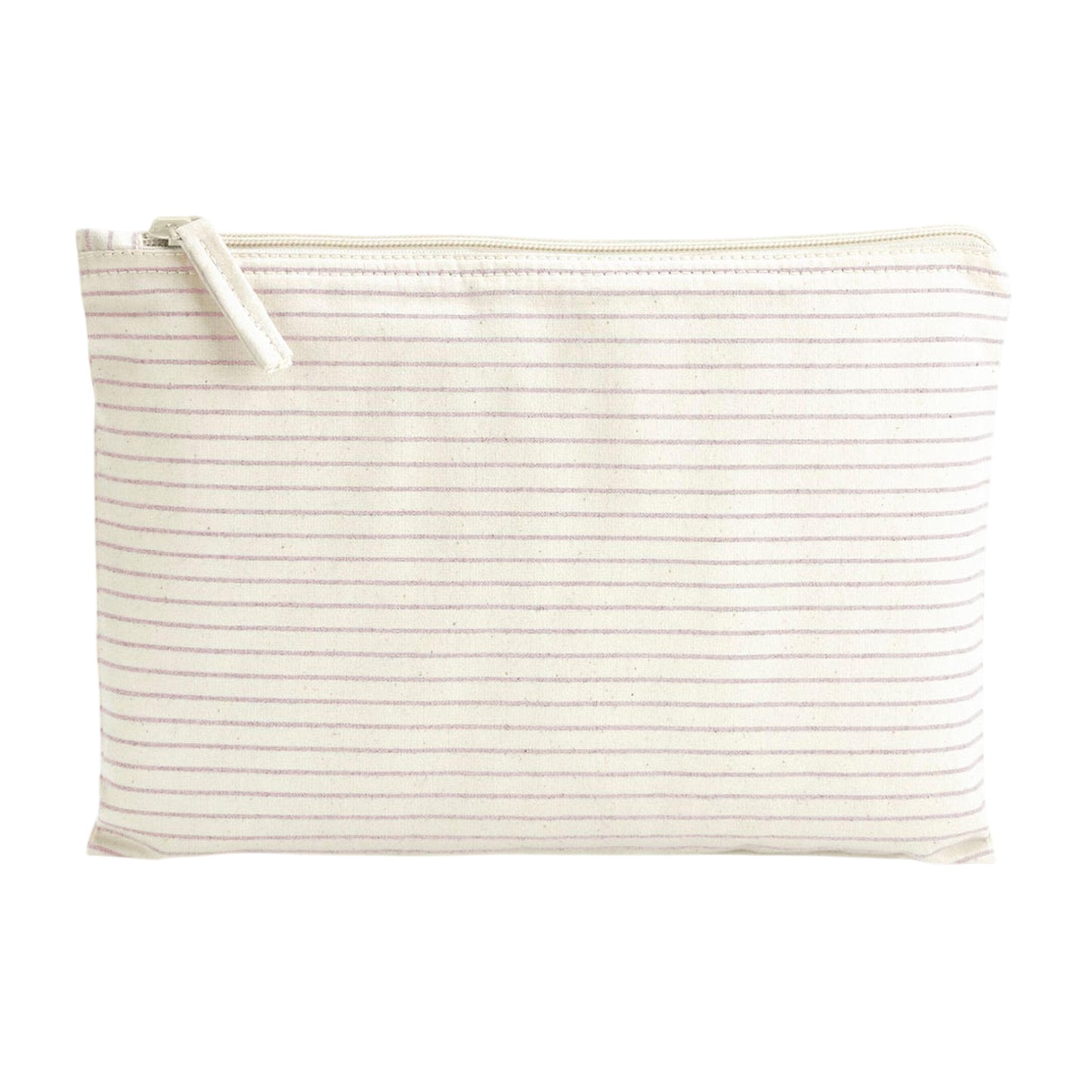 Red - Front - Westford Mill Striped Organic Cotton Accessory Bag