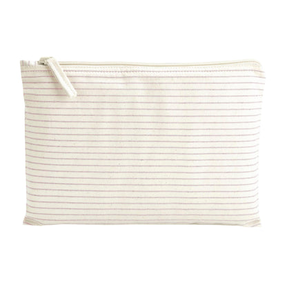 Red - Front - Westford Mill Striped Organic Cotton Accessory Bag