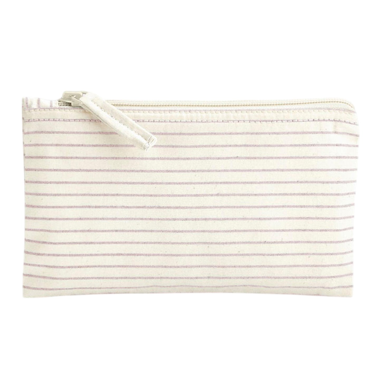 Red - Back - Westford Mill Striped Organic Cotton Accessory Bag