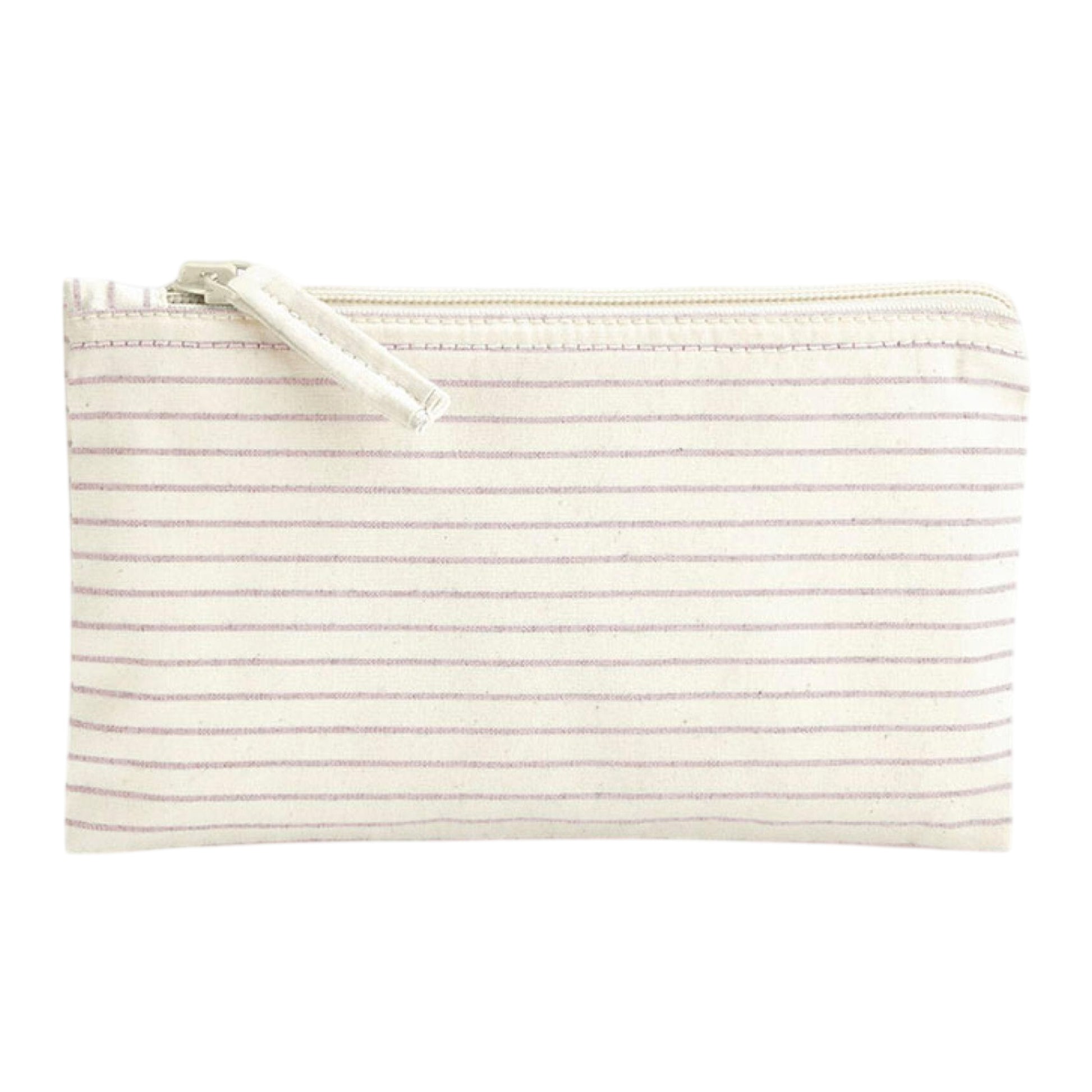 Red - Back - Westford Mill Striped Organic Cotton Accessory Bag