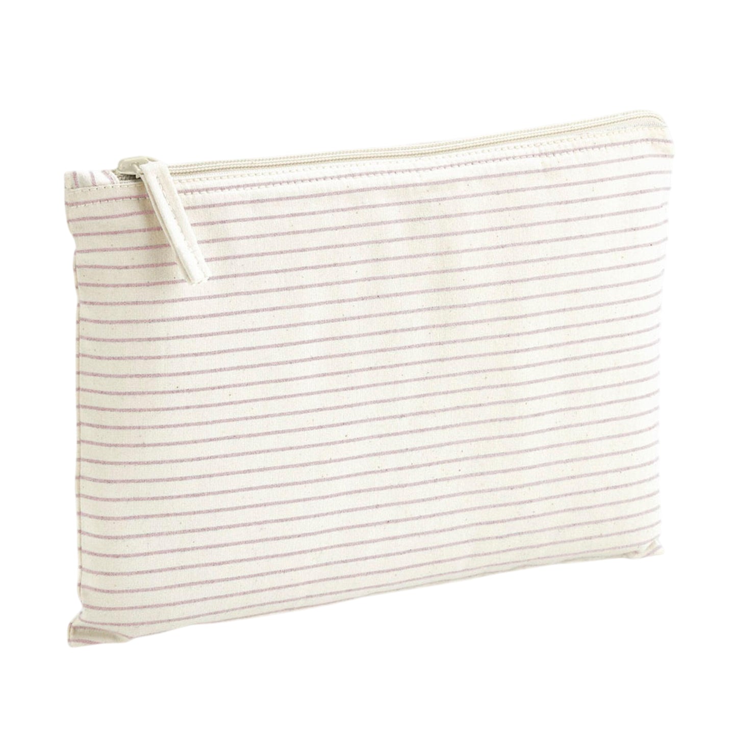 Red - Side - Westford Mill Striped Organic Cotton Accessory Bag