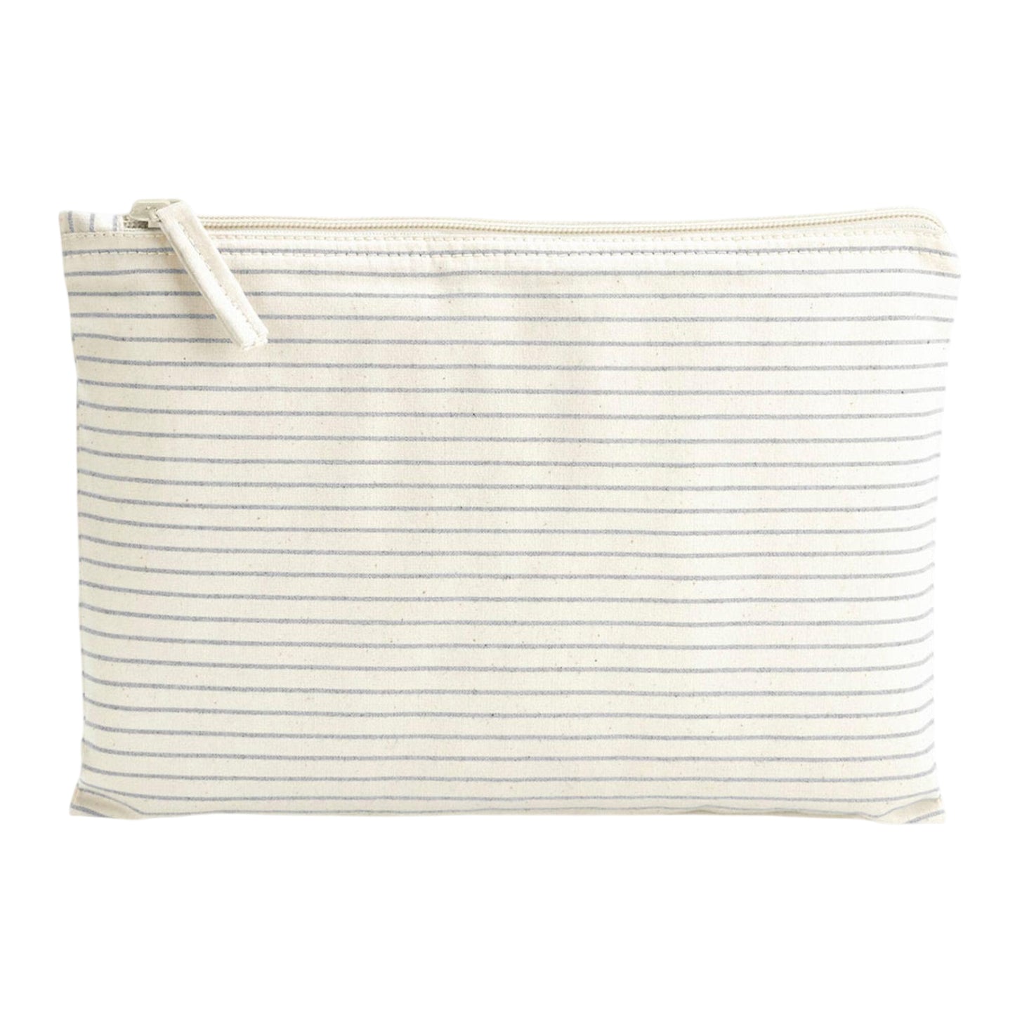 Grey - Front - Westford Mill Striped Organic Cotton Accessory Bag