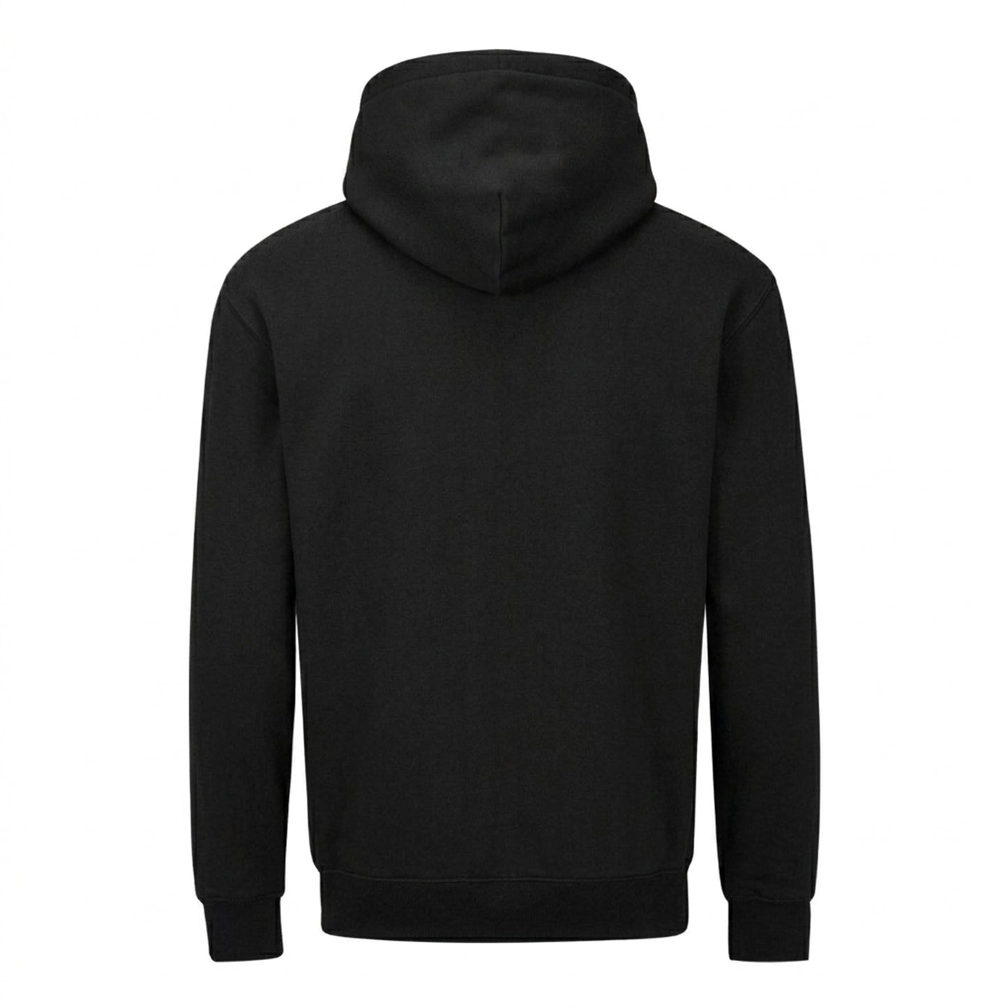 Black - Back - Mantis Unisex Adult Essential Organic Drawstring Hoodie