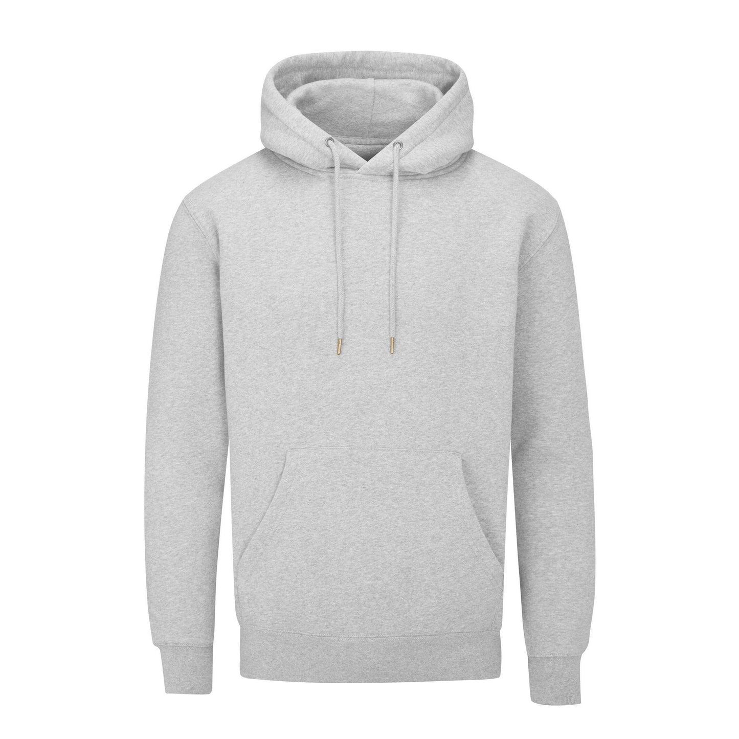 Heather Grey Melange - Front - Mantis Unisex Adult Essential Organic Drawstring Hoodie