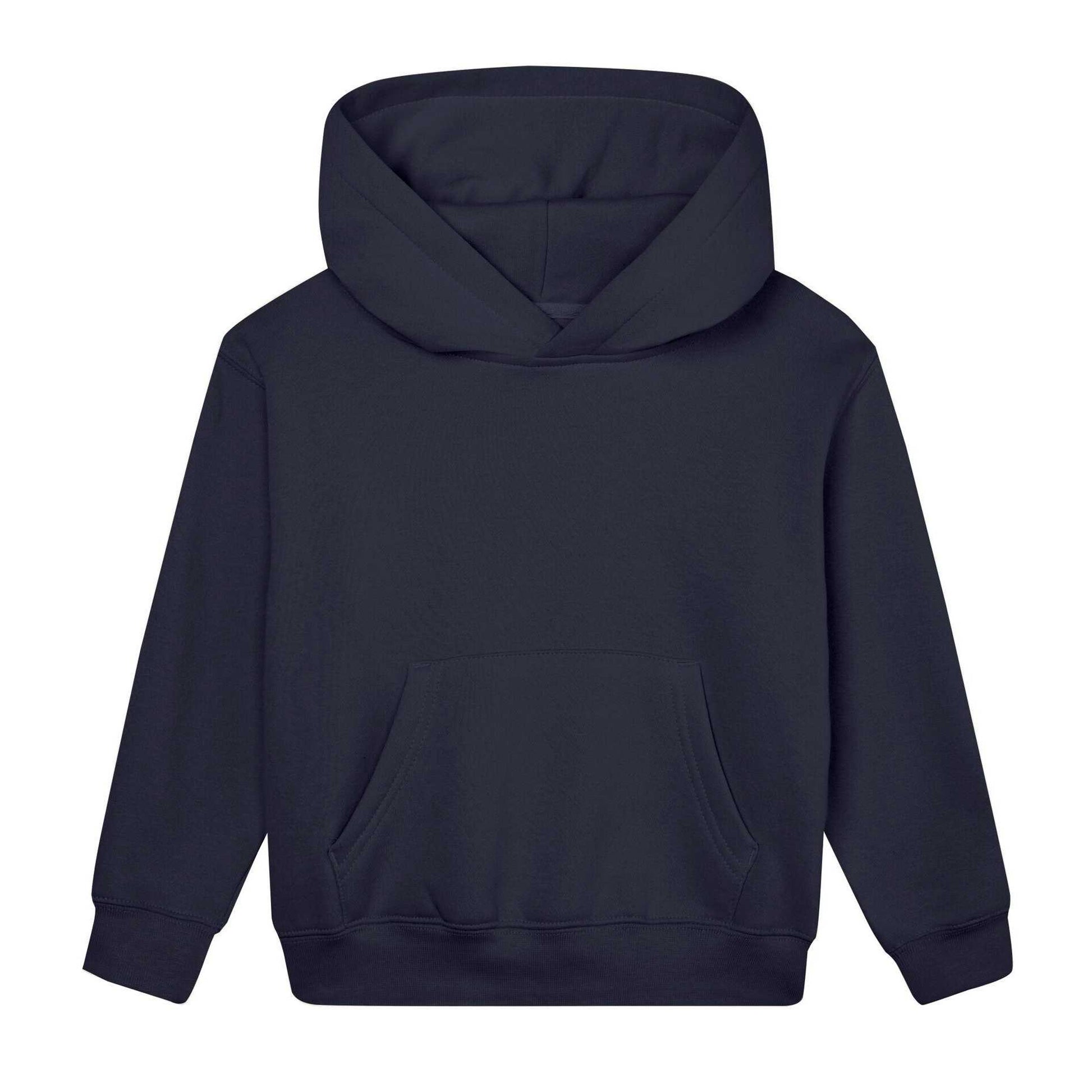 Navy - Front - Mantis Childrens-Kids Essential Organic Hoodie