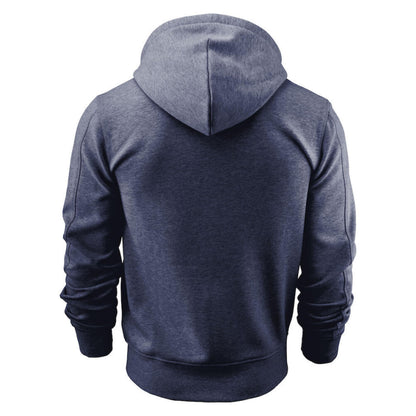 Blue Melange Marl - Side - James Harvest Mens Full Zip Hoodie