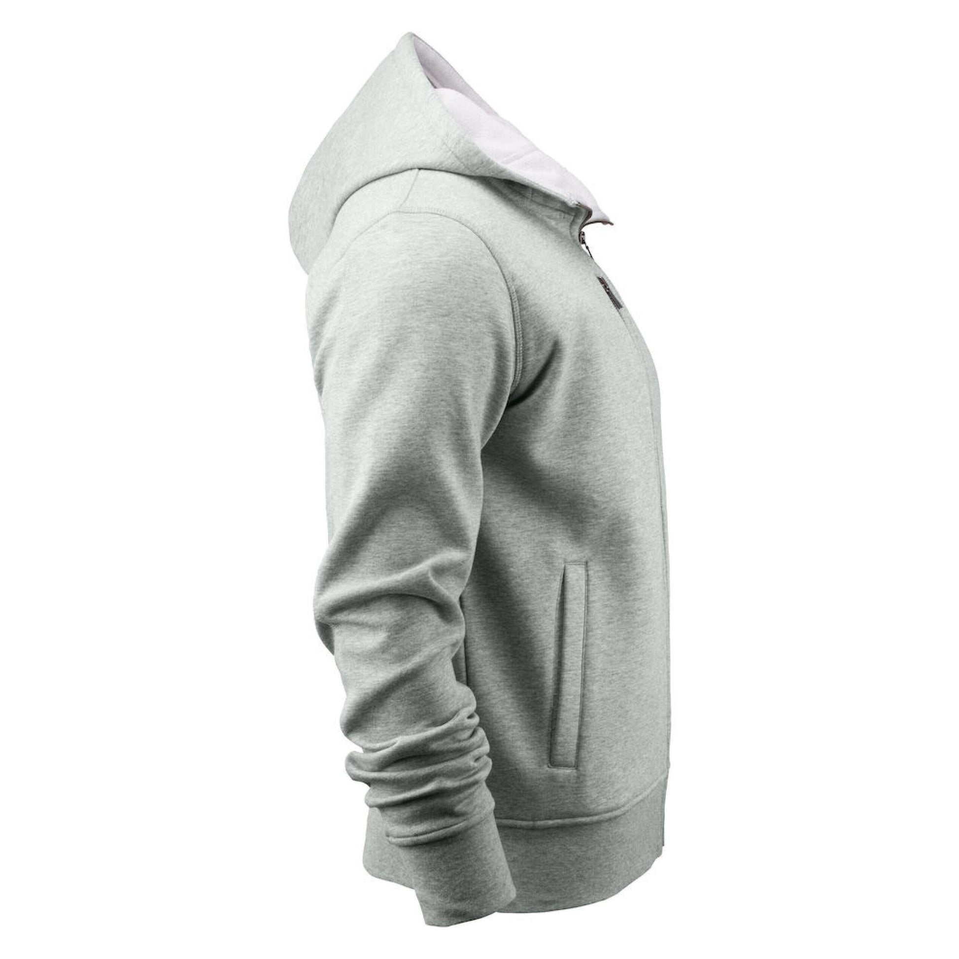 Grey Melange Marl - Lifestyle - James Harvest Mens Full Zip Hoodie