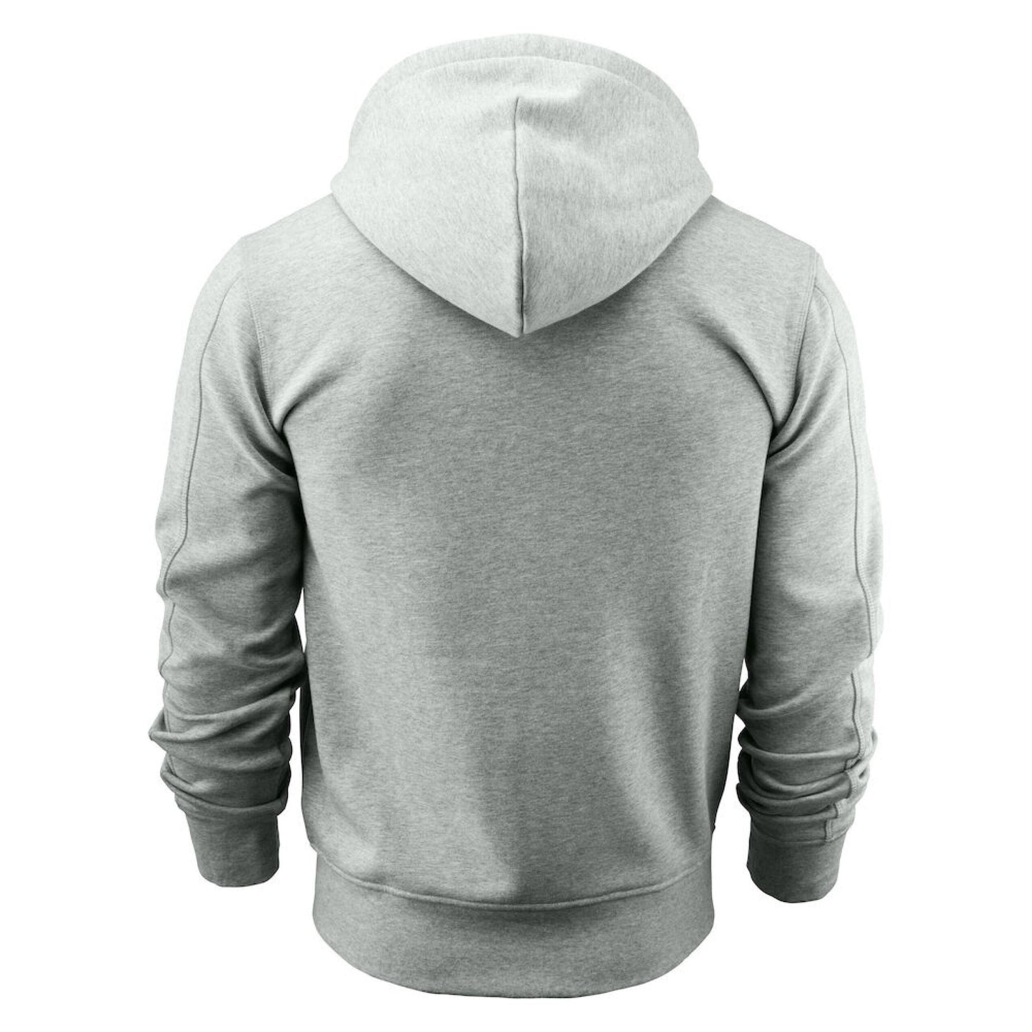 Grey Melange Marl - Pack Shot - James Harvest Mens Full Zip Hoodie