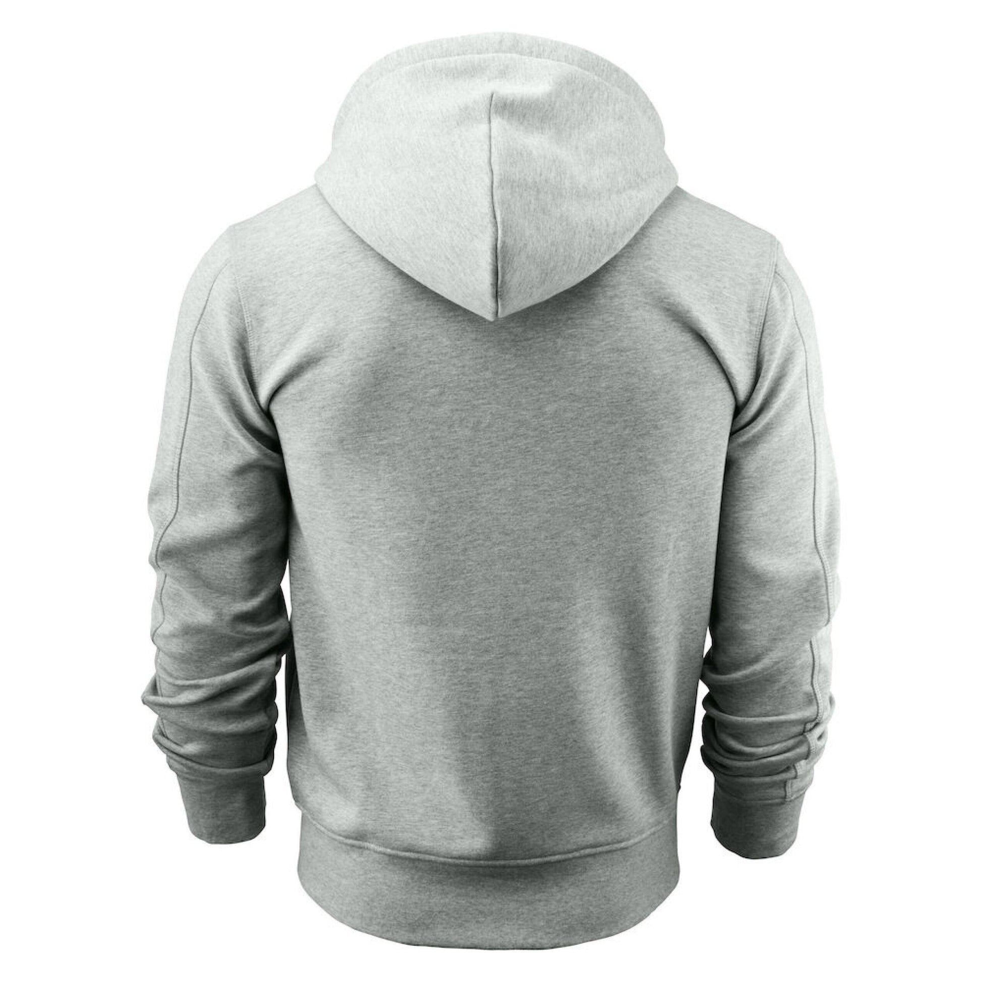 Grey Melange Marl - Pack Shot - James Harvest Mens Full Zip Hoodie