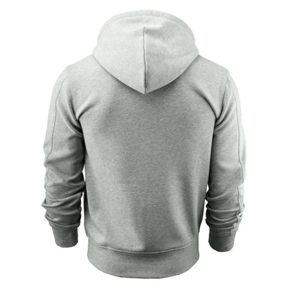 Grey Melange Marl - Pack Shot - James Harvest Mens Full Zip Hoodie