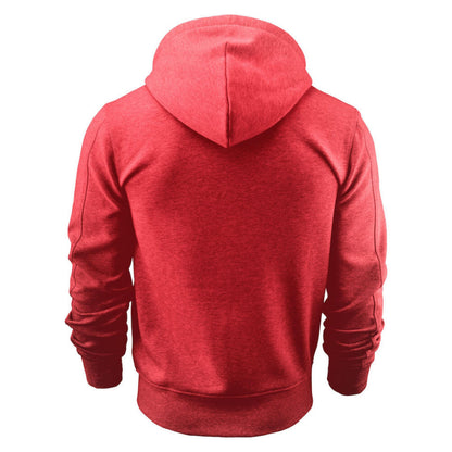 Red Melange Marl - Side - James Harvest Mens Full Zip Hoodie