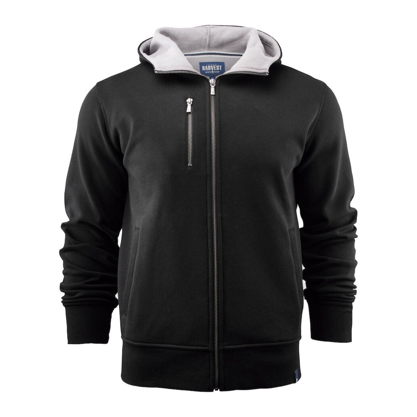 Black - Back - James Harvest Mens Full Zip Hoodie