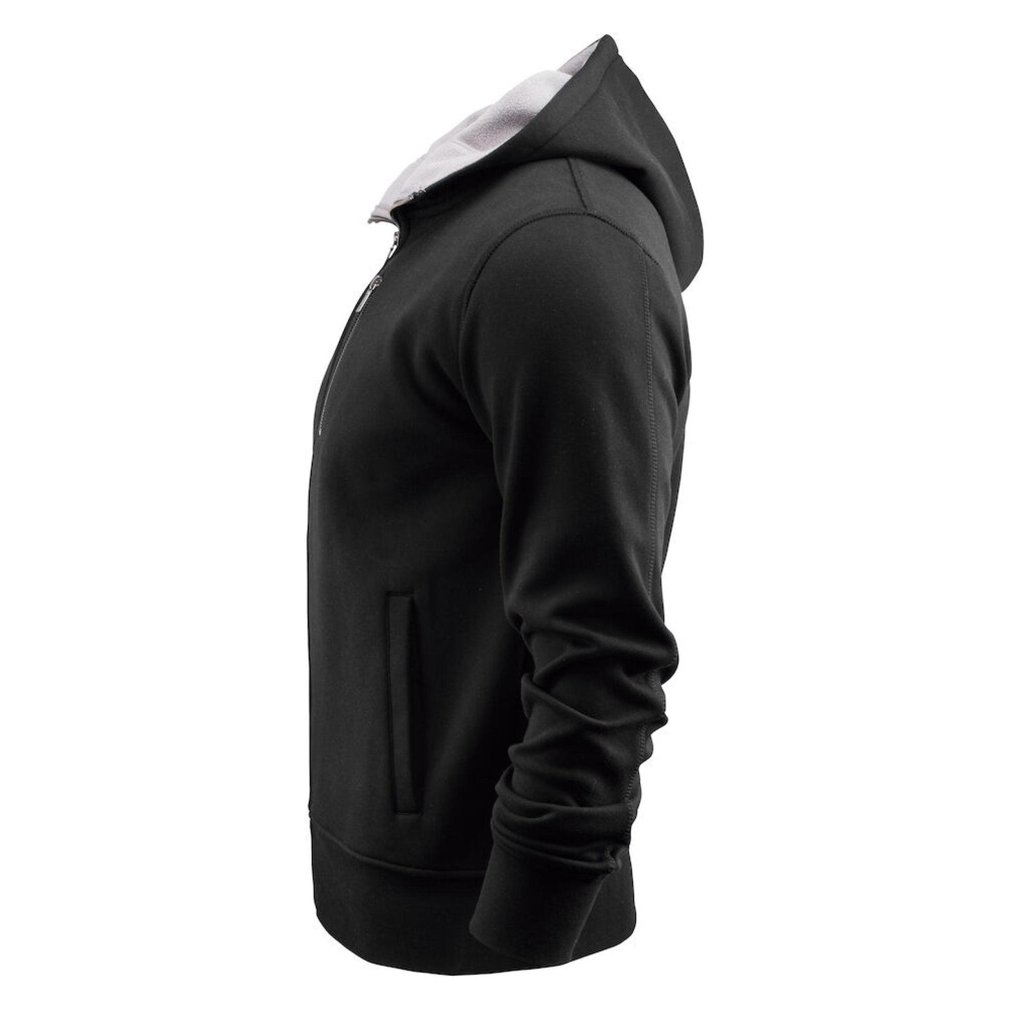 Black - Side - James Harvest Mens Full Zip Hoodie