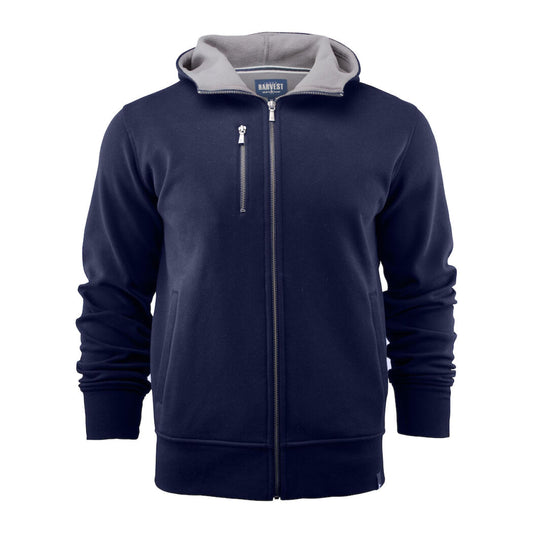 Black - Front - James Harvest Mens Full Zip Hoodie