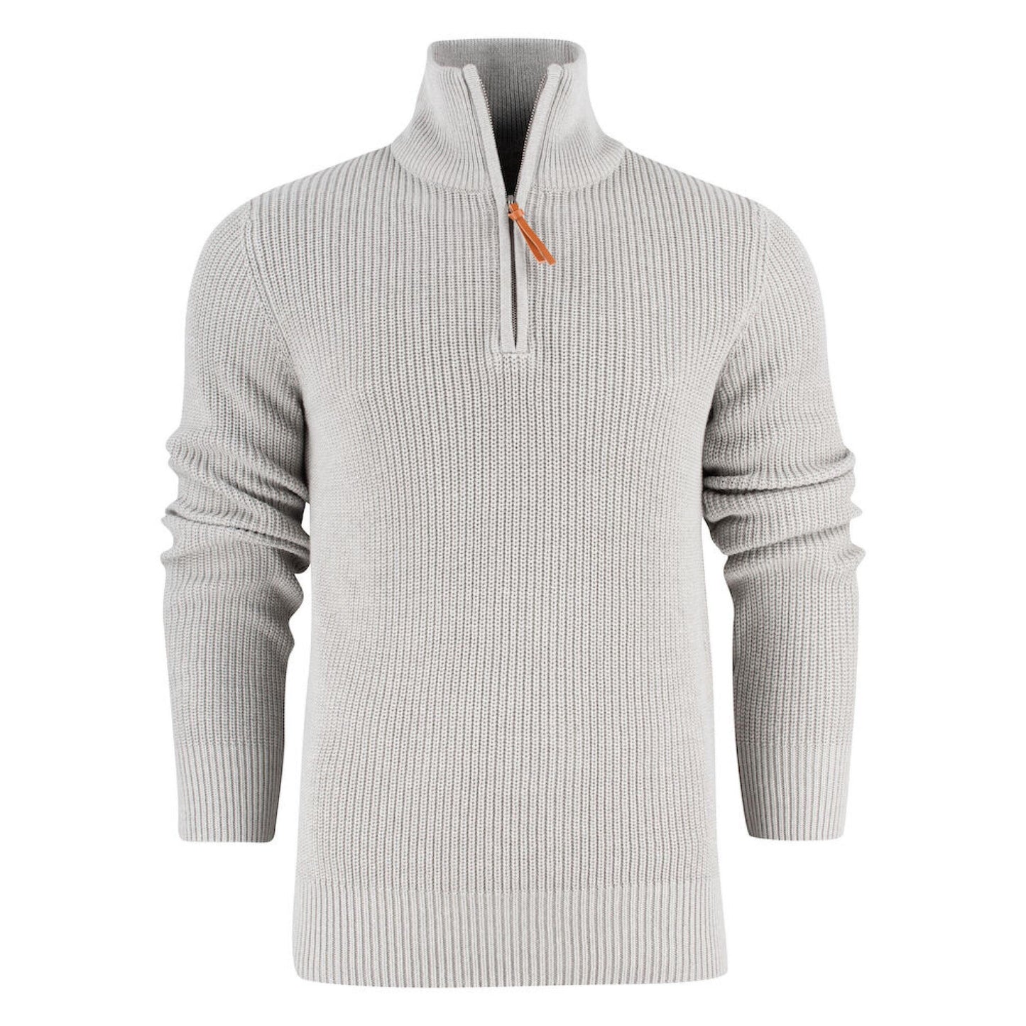 Black - Front - James Harvest Mens Flatwillow Heavy Knit Quarter Zip Jumper