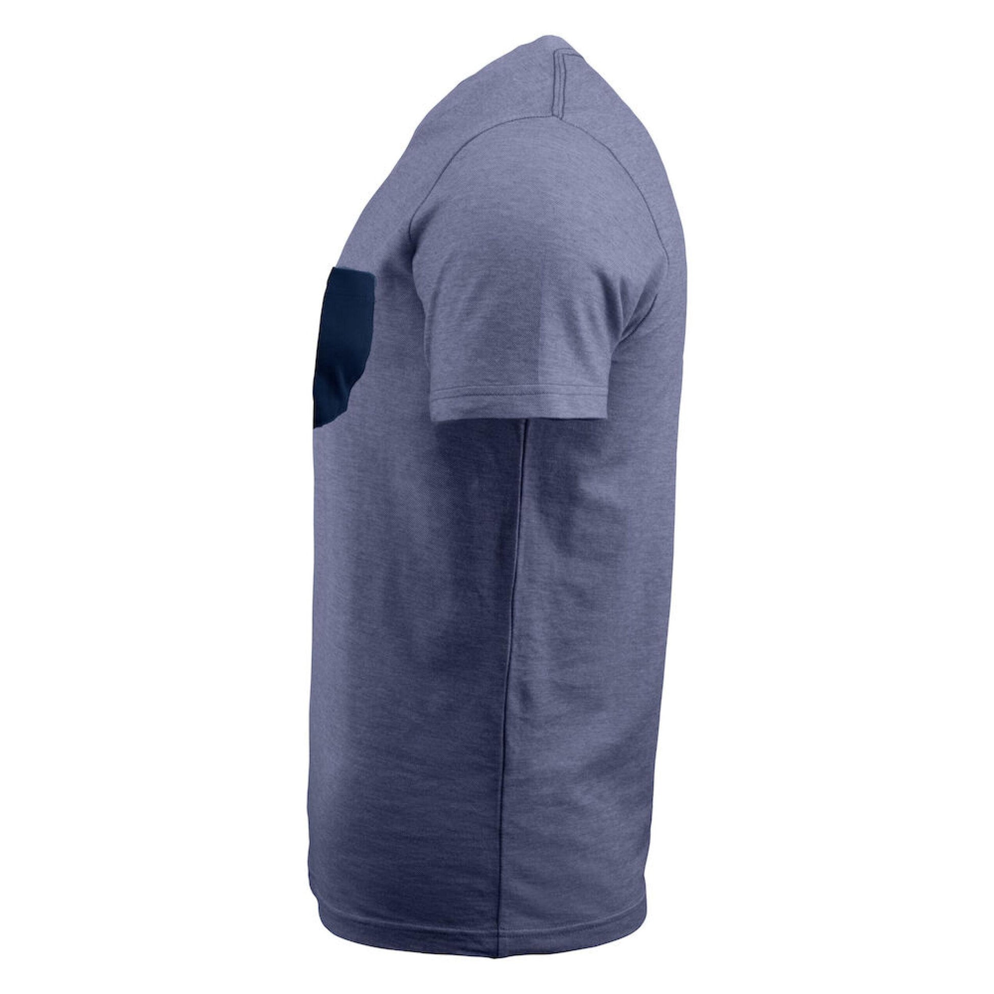 Blue Melange Melange - Side - James Harvest Mens T-Shirt